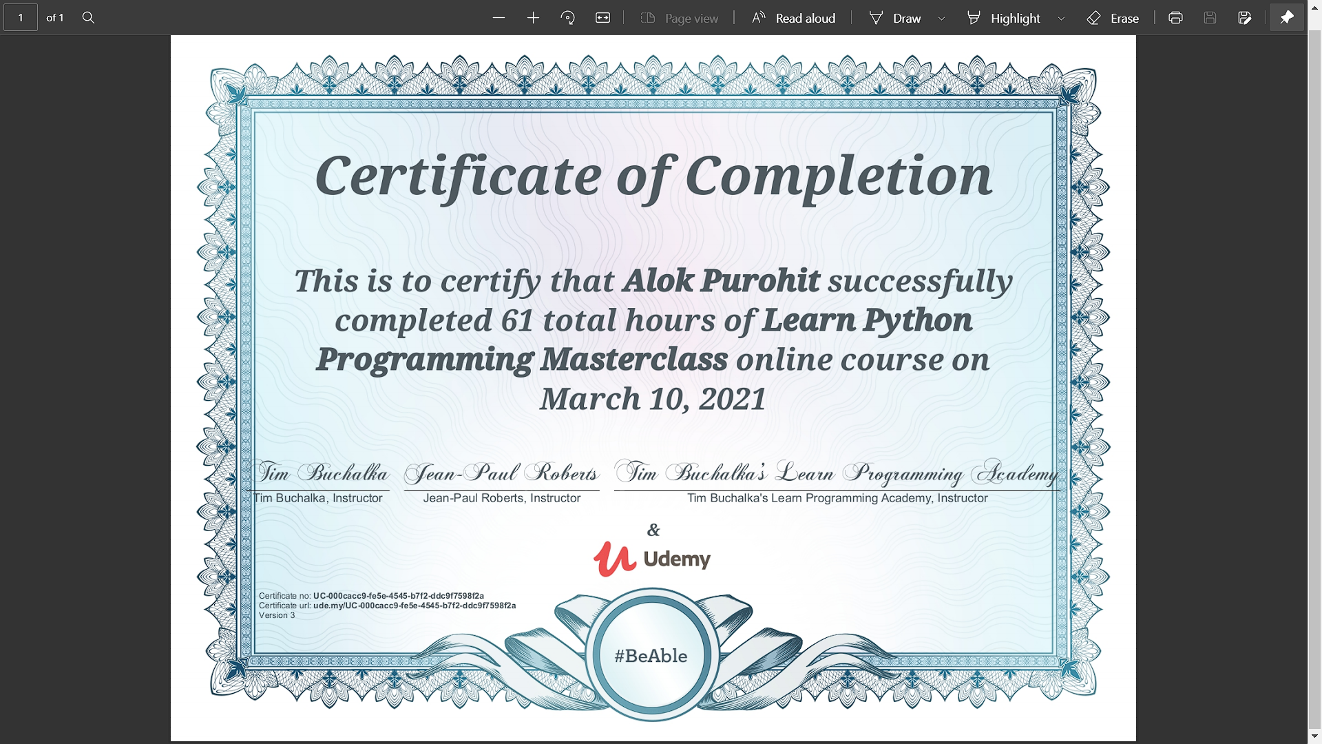 Python Certificate